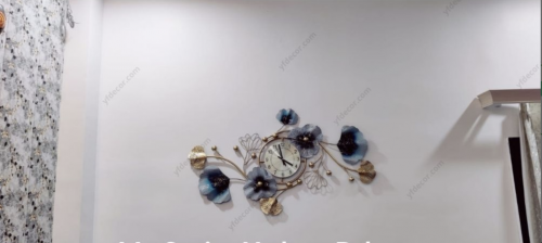 Floral Ginkgo Metal Wall Clock with Beads photo review